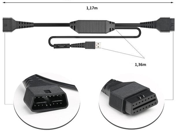 Topdon c&acirc;ble adaptateur DoIP pour Phoenix Lite 3, Phoenix Elite et Phoenix Plus 2